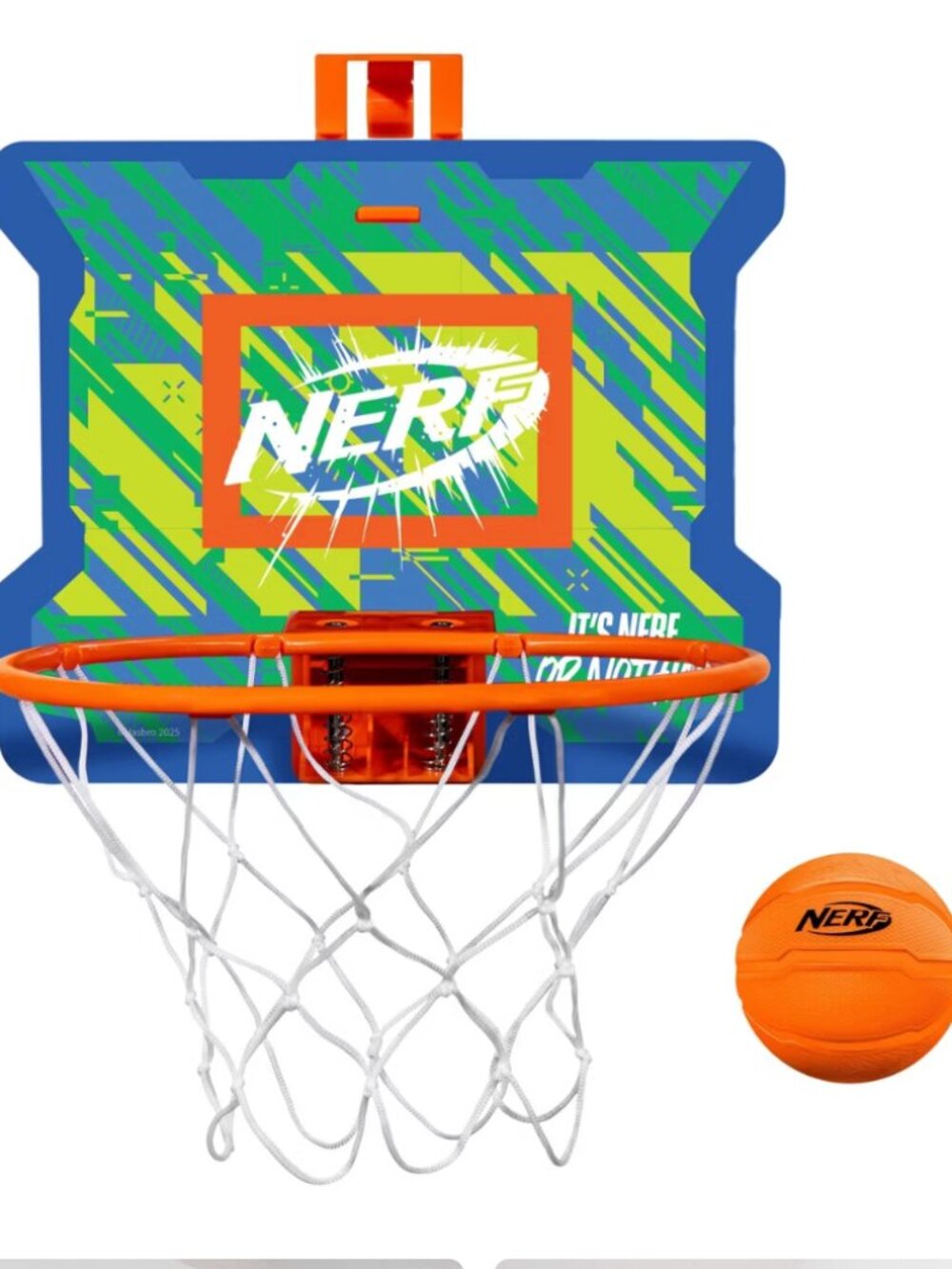 NERF Slam Over Door Mini Basketball Hoop Set New Unopened